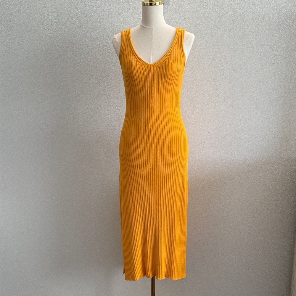 Callahan Revolve Frankie Yellow Mango Knit Dress Cozy Fall Size Small